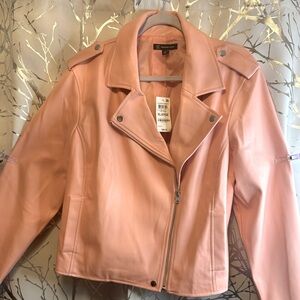Women's Pink Faux Leather Jacket by INC -international concepts.